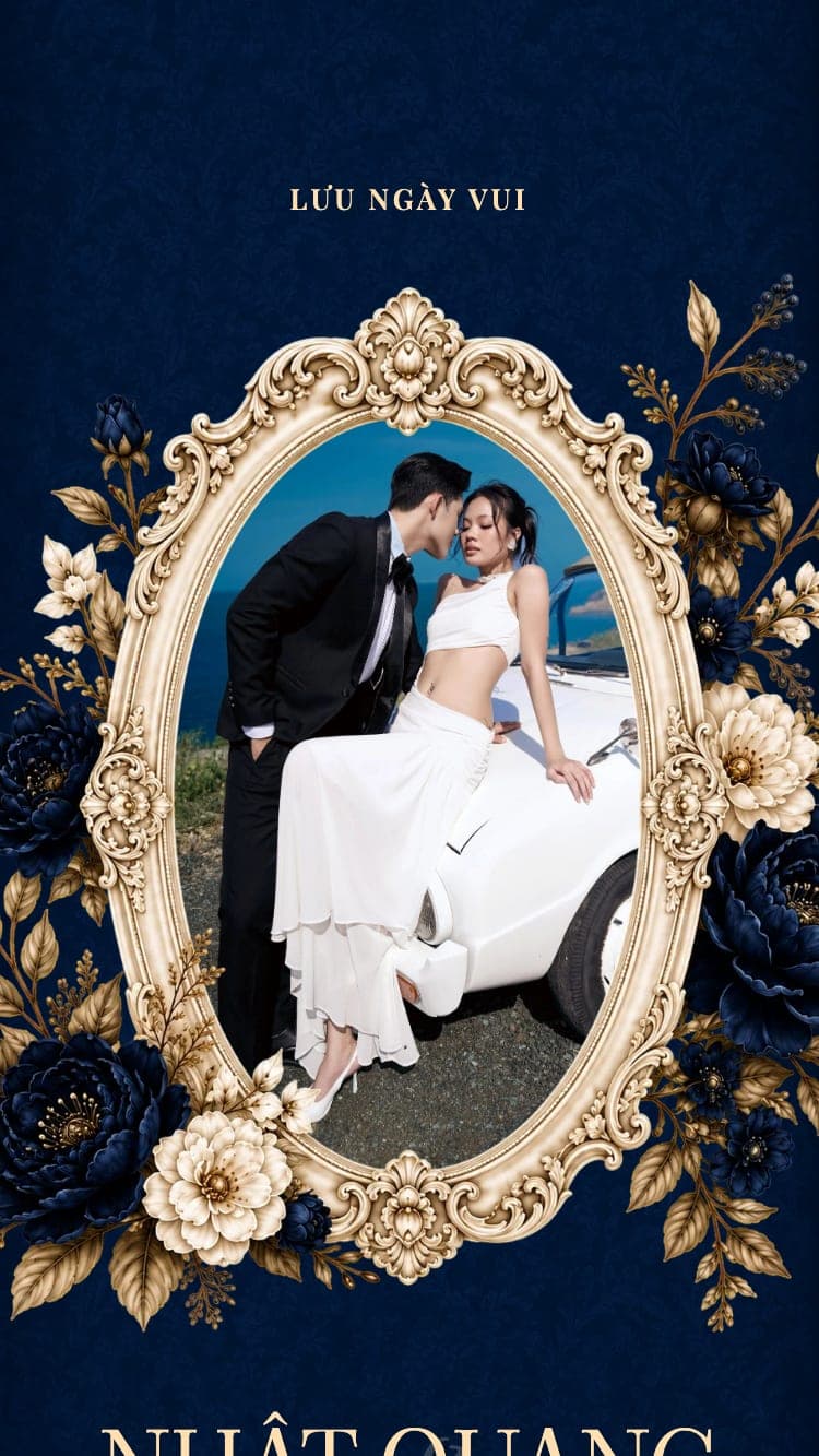 Baroque V2 - Lam Đậm - Mẫu thiệp cưới online